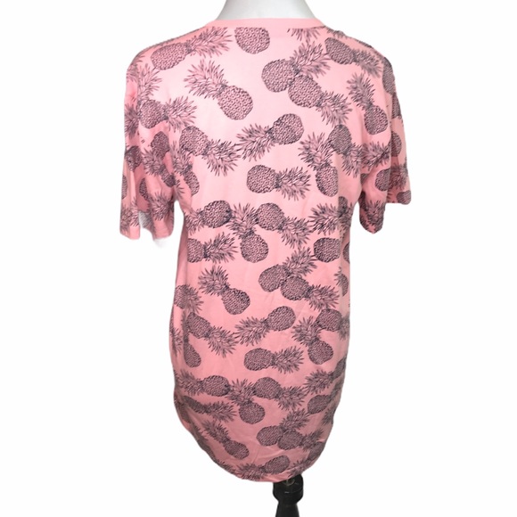 Knicker Bocker Pineapple Crew Neck Shirt Pink Navy Medium and Large - Picture 2 of 9